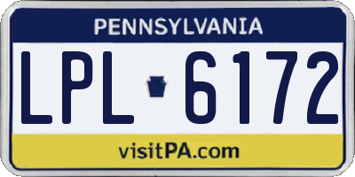 PA license plate LPL6172