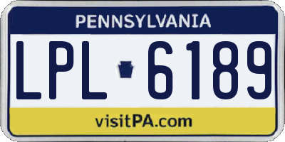 PA license plate LPL6189
