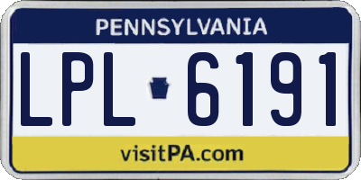 PA license plate LPL6191