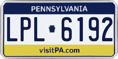 PA license plate LPL6192