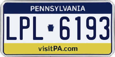 PA license plate LPL6193