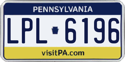 PA license plate LPL6196