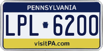 PA license plate LPL6200