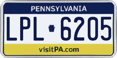 PA license plate LPL6205