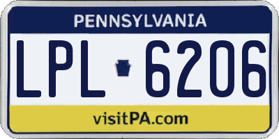 PA license plate LPL6206