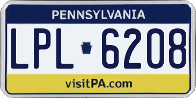 PA license plate LPL6208