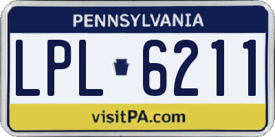 PA license plate LPL6211