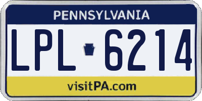 PA license plate LPL6214