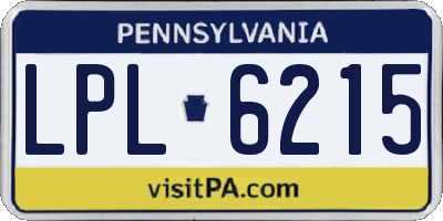 PA license plate LPL6215