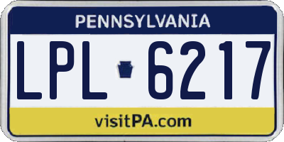 PA license plate LPL6217