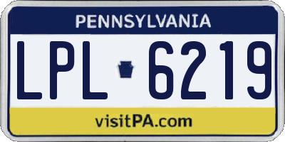 PA license plate LPL6219
