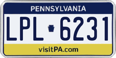 PA license plate LPL6231
