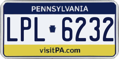 PA license plate LPL6232