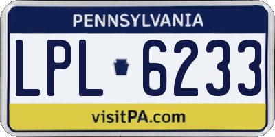 PA license plate LPL6233