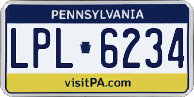PA license plate LPL6234