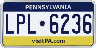 PA license plate LPL6236