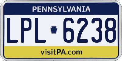 PA license plate LPL6238