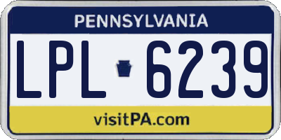 PA license plate LPL6239