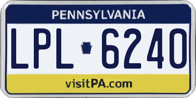 PA license plate LPL6240