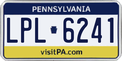 PA license plate LPL6241