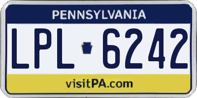 PA license plate LPL6242