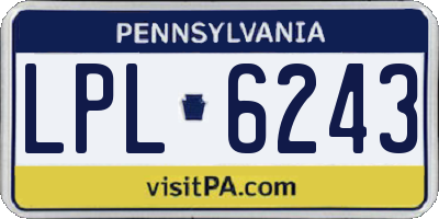 PA license plate LPL6243