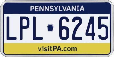 PA license plate LPL6245