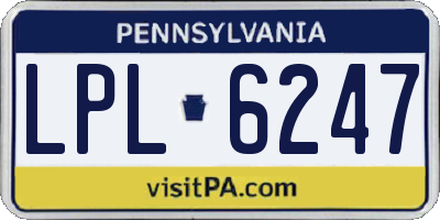 PA license plate LPL6247
