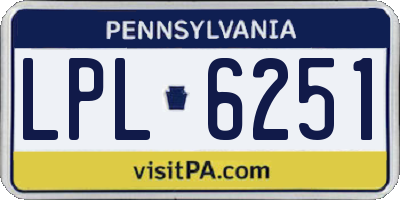 PA license plate LPL6251