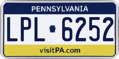 PA license plate LPL6252