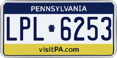 PA license plate LPL6253