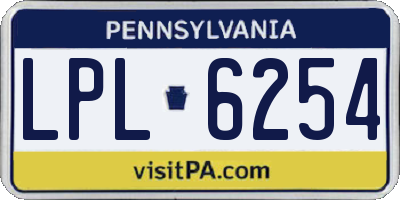 PA license plate LPL6254