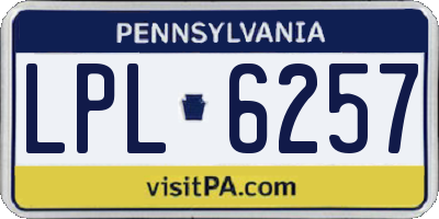 PA license plate LPL6257