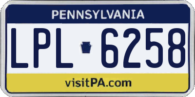 PA license plate LPL6258