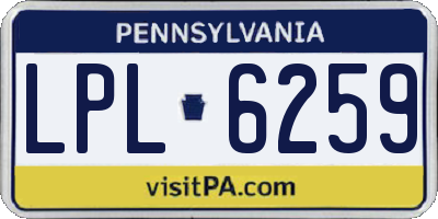 PA license plate LPL6259