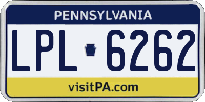 PA license plate LPL6262