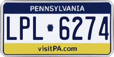 PA license plate LPL6274