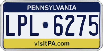 PA license plate LPL6275