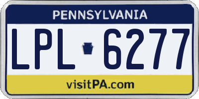 PA license plate LPL6277