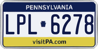 PA license plate LPL6278