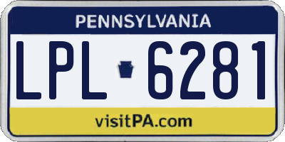 PA license plate LPL6281