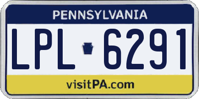 PA license plate LPL6291