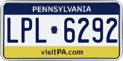 PA license plate LPL6292