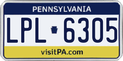 PA license plate LPL6305