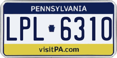 PA license plate LPL6310