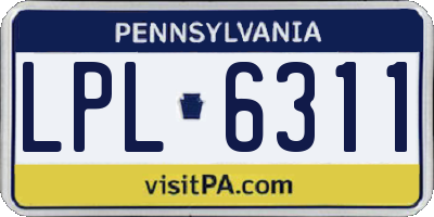 PA license plate LPL6311
