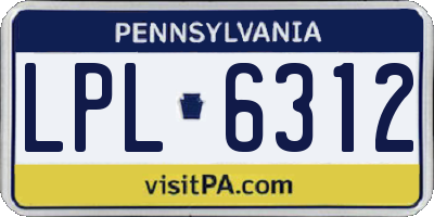 PA license plate LPL6312