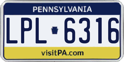 PA license plate LPL6316