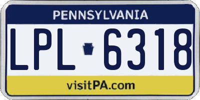 PA license plate LPL6318