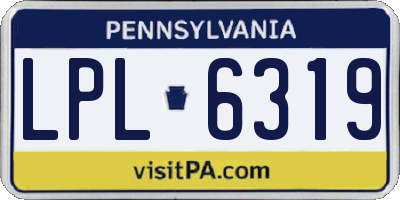PA license plate LPL6319